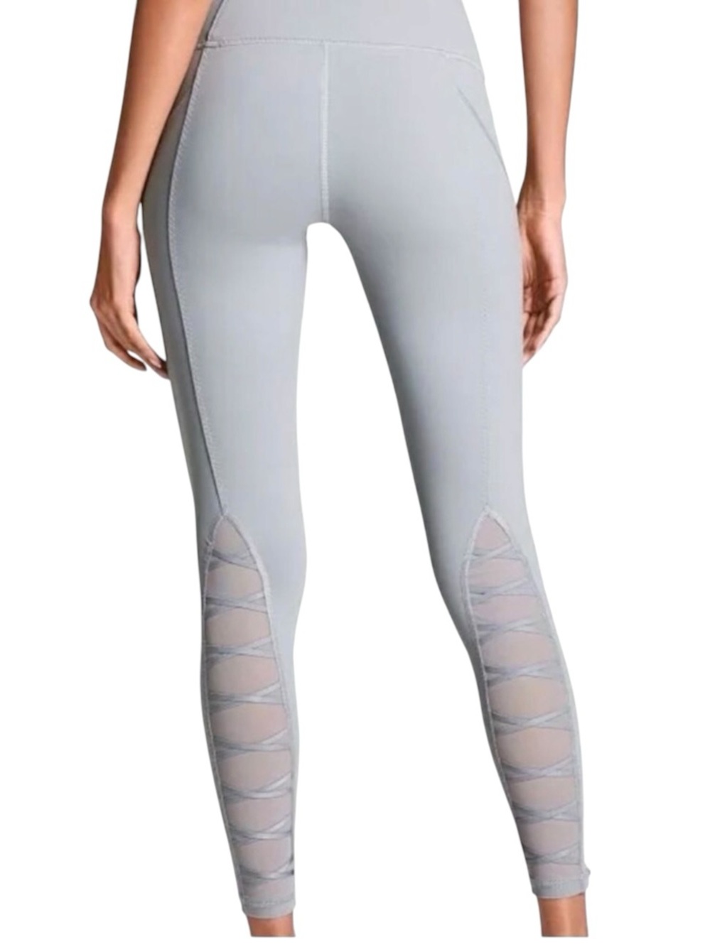 Victoria’s Secret Sport Knockout Lace Up Mesh 7/8 Leggings Gray M